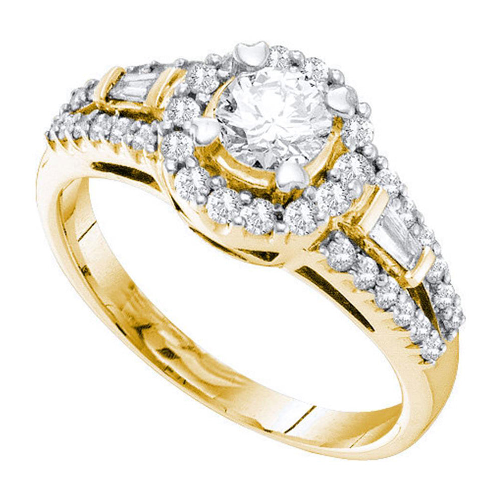 14kt Yellow Gold Round Diamond Solitaire Bridal Wedding Engagement Ring 1 Cttw