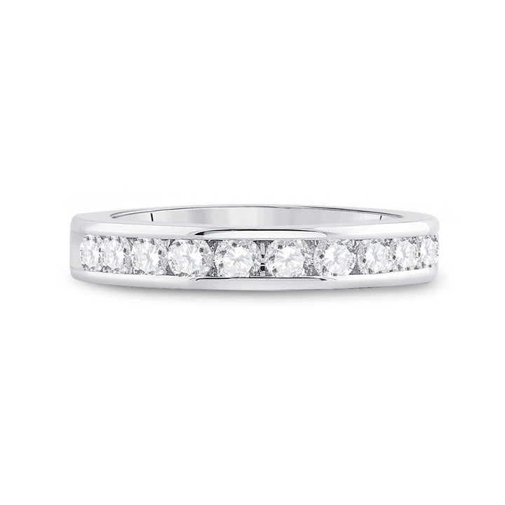 14kt White Gold Womens Round Diamond Wedding Band 3/4 Cttw