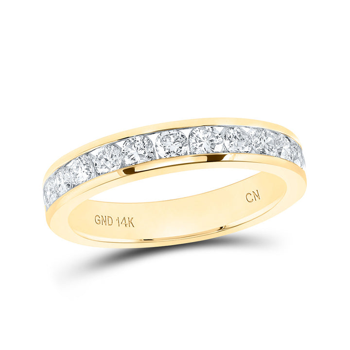 14kt Yellow Gold Womens Round Diamond Channel-set 4mm Wedding Band 3/4 Cttw