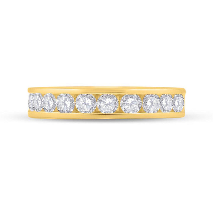 14kt Yellow Gold Womens Round Diamond Wedding Single Row Band 1 Cttw