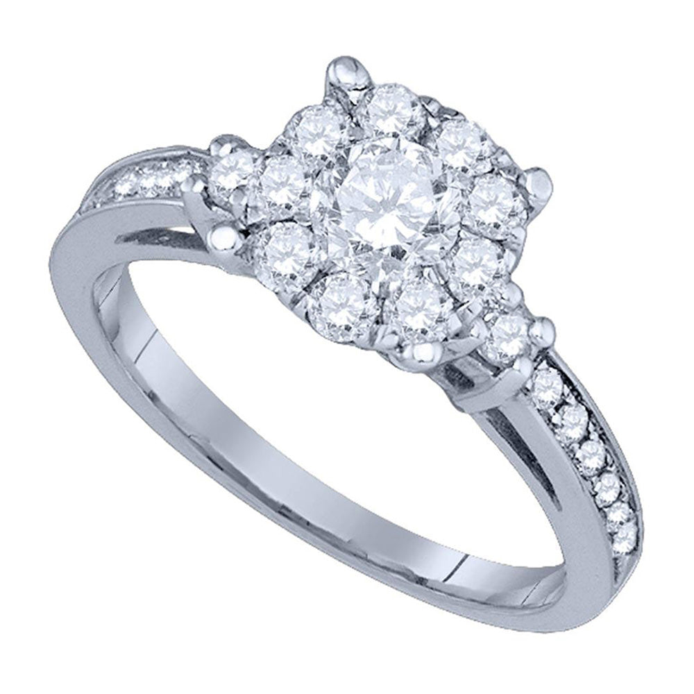 14kt White Gold Round Diamond Solitaire Bridal Wedding Engagement Ring 1 Cttw