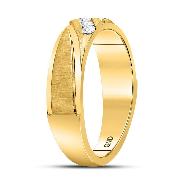 10kt Yellow Gold Mens Round Diamond Wedding Band Ring 1/6 Cttw