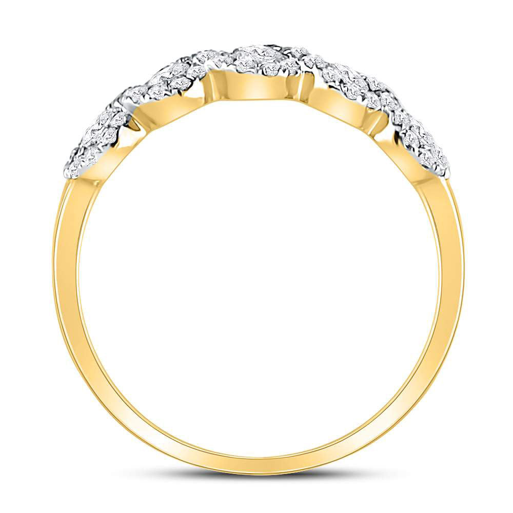 14kt Yellow Gold Womens Round Diamond 5-stone Ring 1/2 Cttw