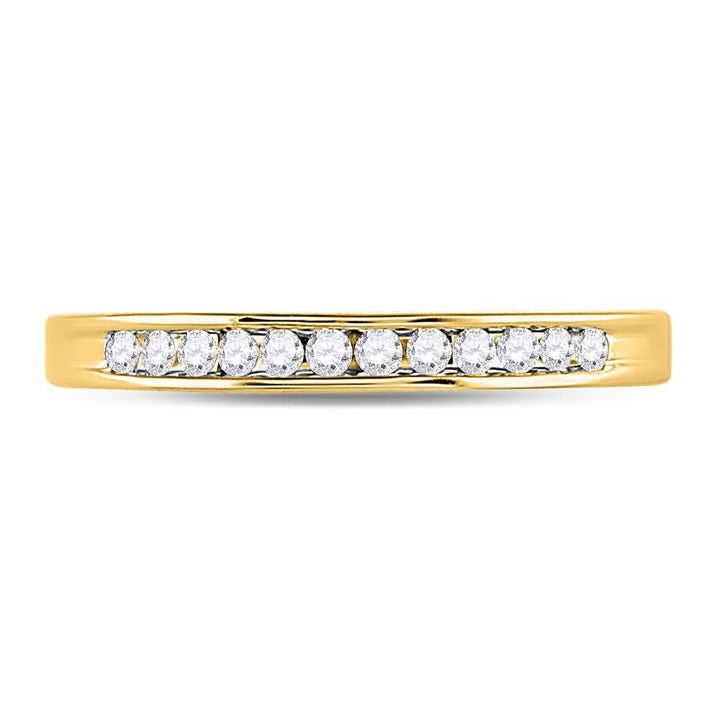 14kt Yellow Gold Womens Round Channel-set Diamond Wedding Band 1/6 Cttw